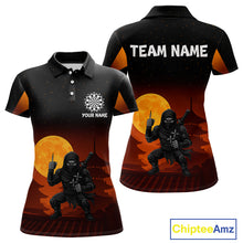 Load image into Gallery viewer, Full Moon Ninja &amp; Dart Arrows Women's Darts Shirt - Custom Name For Darts Jersey NYN0472