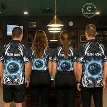 Load image into Gallery viewer, Lightning Blue 8 Ball Women Billiard Polo &amp; 1/4-Zip Jersey Custom Tribal Pool Billiard Shirt NYN2415