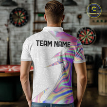 Load image into Gallery viewer, Personalized Pink Holographic Dartboard Pattern Men Darts Polo &amp; 1/4-Zip Shirts Dart Team Jerseys NYN2811