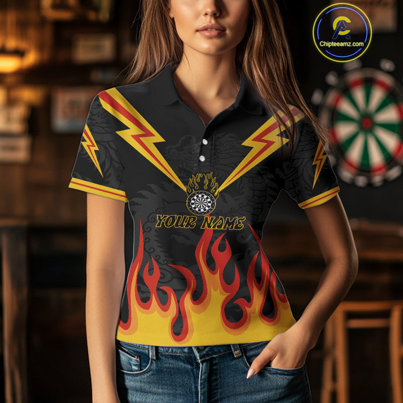 Dragon Flame Pattern Dartboard Custom Dart Shirt For Women, Dart Team Jerseys NYN0234
