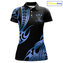 Load image into Gallery viewer, Custom Black &amp; Light Blue Dartboard &amp; Arrow Darts Polo &amp; 1/4-Zip Shirts For Women Dart Team Jerseys NYN2820
