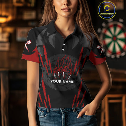 Black And Red Dartboards Custom Wolf Dart Shirts For Women, Dart Team Jerseys NYN0241