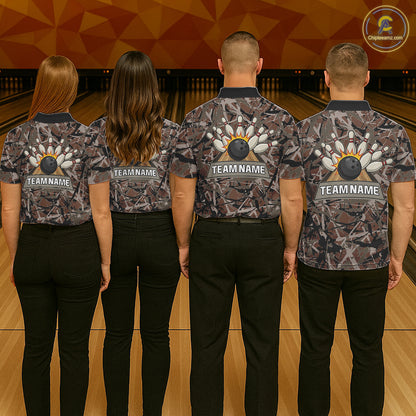 Hunting Bulldog Bowling Shirts For Men Custom Camo Bowling Team Jerseys Funny Bowling Attire NYN3196