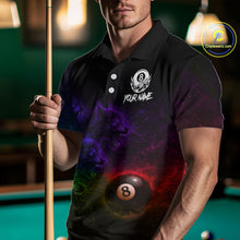 Load image into Gallery viewer, Horror Wolfs Colorful Flames Smoke Pool 8 Ball Men Billiard Shirt Custom Ball Billiard Team Attire NYN2664