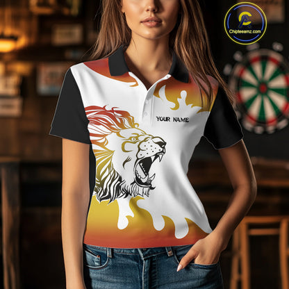 Women’s Custom Dart Shirt With Gradient Color Lion Dartboard, Dart Team Jerseys NYN0246