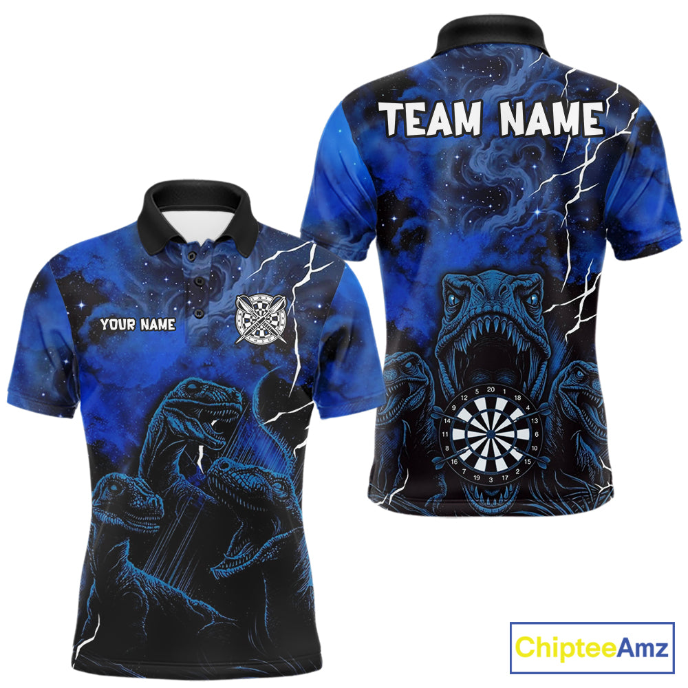 Personalized Blue Smoking Funny Dinosaurs Mens Darts Shirt Custom Grunge Outfits Dart Jerseys NYN3204