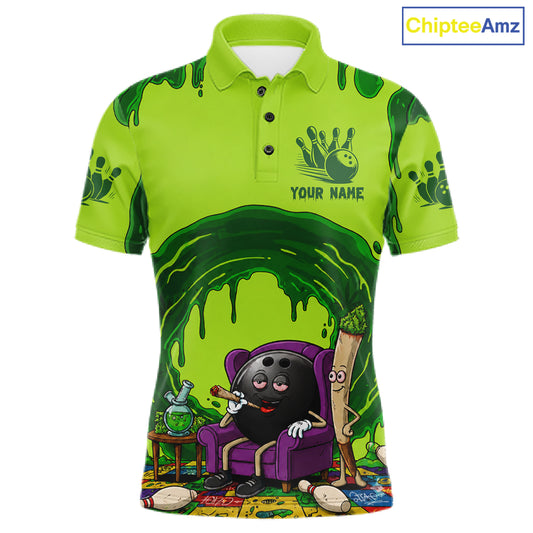 Smoking Funny Ball & Pins Bowling Shirt For Men Personalized Bowling Team Tournament Jersey NYN3749