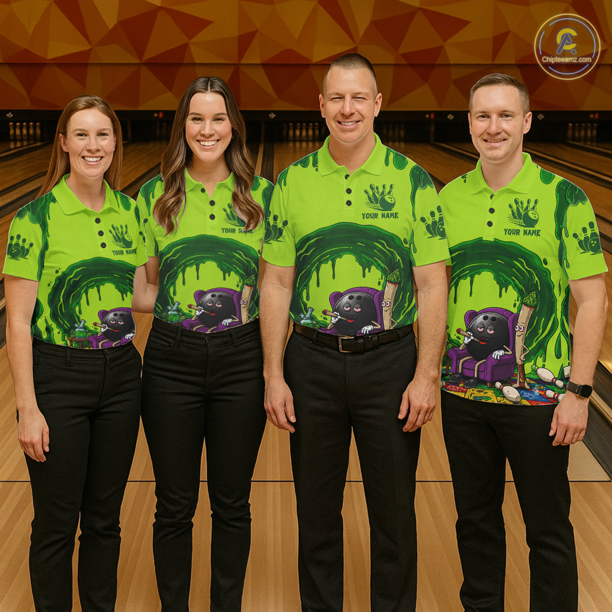 Smoking Funny Ball & Pins Bowling Shirt For Men Personalized Bowling Team Tournament Jersey NYN3749