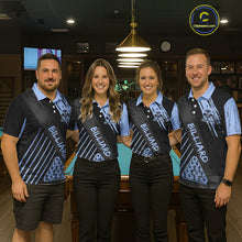 Load image into Gallery viewer, Light-Blue Grunge Billiard Ball Pool Women Polo &amp; 1/4-Zip Shirt Custom 8 Ball Billiards Jerseys NYN2452