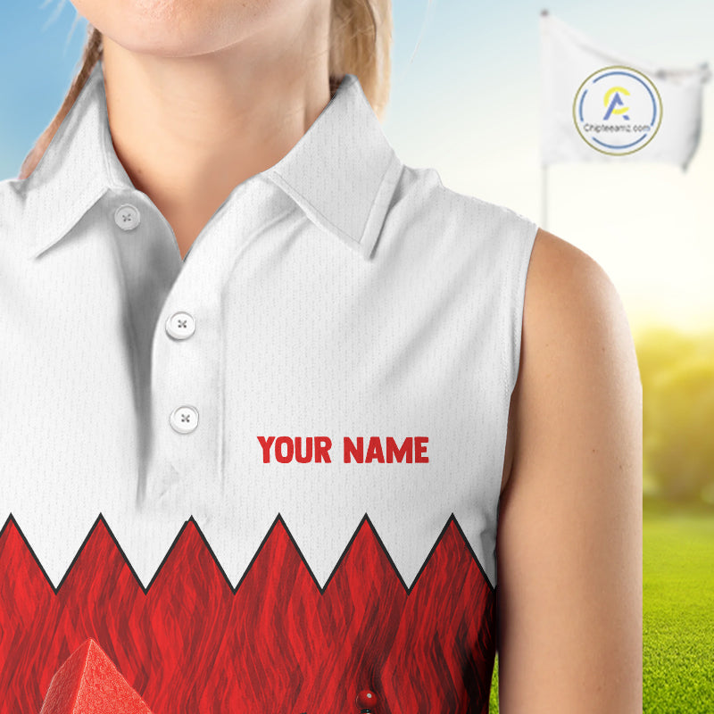Funny Watermelon Polo Shirt Womens Golf Sleeveless Polo Shirts Custom Red And White Golf Tournament Shirt NYN3766