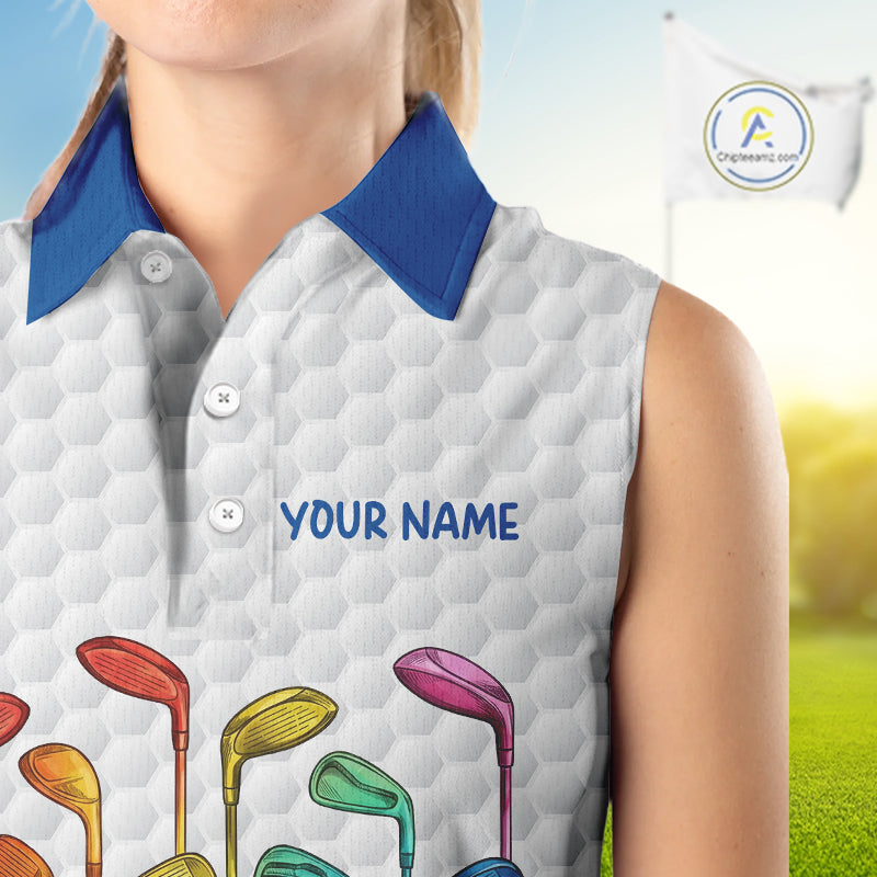 Custom Funny Family Parrots Golf Sleeveless Polo Shirts For Women Colorful Golf Clubs Golf Clothing NYN3056