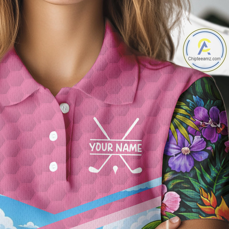 Tropical Funny Parrot Polo Golf Shirts For Women Custom Parrot Golf Team Attire For Golfers NYN3059