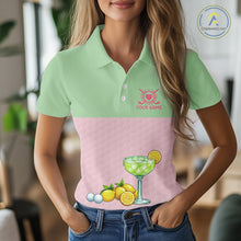 Load image into Gallery viewer, Tropical Funny Flamingo Polo Golf Shirts For Women Custom Pink &amp; Green Golf Team Attire For Golfers NYN3062