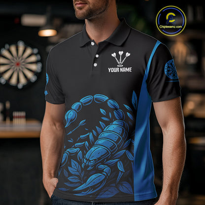 Men's Custom Darts Jersey With Cobalt Scorpion Darts Strike For Darts Team Shirts NYN0274