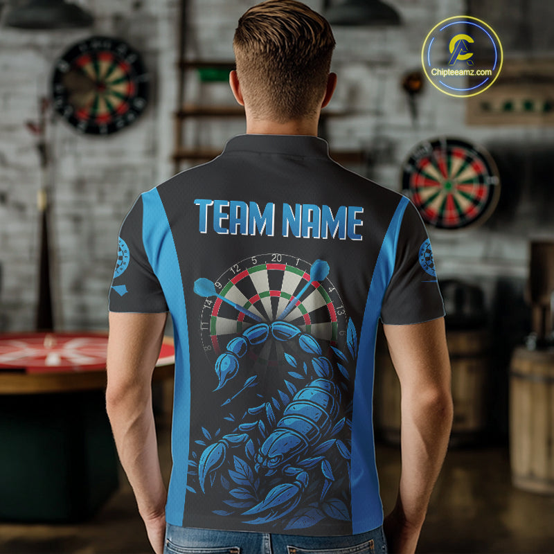 Men's Custom Darts Jersey With Cobalt Scorpion Darts Strike For Darts Team Shirts NYN0274