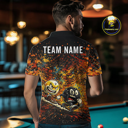 Colorful Splatter Funny Billiard Ball 9 & 8 Ball Pool Shirt For Men Personalized Billiard Team Names NYN2693