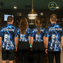 Load image into Gallery viewer, Custom Funny Wolf 8 Ball Billiard Shirt For Women Thunder Lightning Billiard Pool Team Jersey | Blue NYN3222