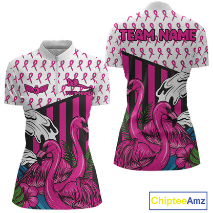 Custom Breast Cancer Awareness Pool Ball Women's Billiard Shirt Funny Flamingo Billiard Attire NYN2504