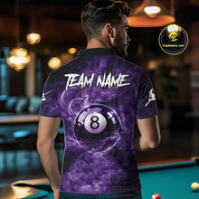Load image into Gallery viewer, Thunder Purple Smokes Grim Reaper Ball 8 Billiards Pool Shirt For Men Personalized Billiard Team Names NYN2695