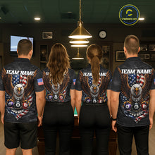 Load image into Gallery viewer, Eagle Grey Grunge American Flag Ball 8 Billiards Pool Shirt For Men Personalized Billiard Team Names NYN2697