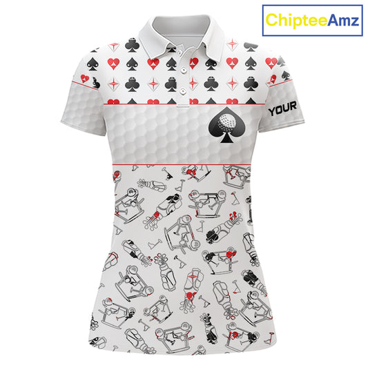 Poker Womens Golf Polo Shirt Personalized Name Funny Golf Top For Team Golfer Gift For Ladies NYN2850
