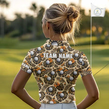 Load image into Gallery viewer, Personalized Tropical Yellow Monstera And Golfs Pattern Custom Golf Polo Shirt For Women Golf Team Clothes NYN2865