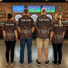 Load image into Gallery viewer, Funny Dartboard Cowhand Men Darts Polo Shirt Personalized Brown Grunge Dart Team Jerseys NYN2510