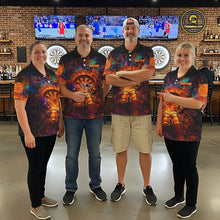 Load image into Gallery viewer, Funny Skeleton Cheer Beer Flame Men Darts Polo Shirt Custom Graffiti Dart Team Jerseys NYN2513