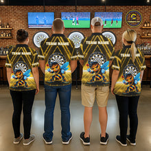 Load image into Gallery viewer, Lightning Yellow Neon Electric Funny Bee Men Dart Polo Shirt Custom Team Name For Darters NYN2710