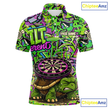 Personalized Funny Dart Shirt Dartboard Turtle Polo Quarter Zip Shirt Custom Team Shirt For Men NYN2859