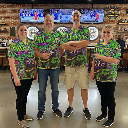 Personalized Funny Dart Shirt Dartboard Turtle Polo Quarter Zip Shirt Custom Team Shirt For Men NYN2859