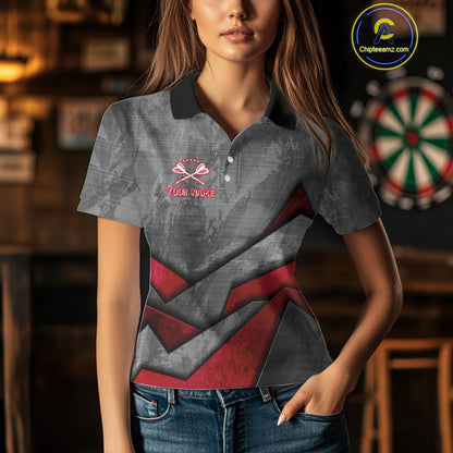 Aggressive Dog Dartboard Red Darts Shirt For Women - Custom Name For Players NYN0562