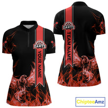 Load image into Gallery viewer, Custom Red Flames Eagle Dart Shirts For Women Eagle Dart Team Jerseys Personalized NYN1109