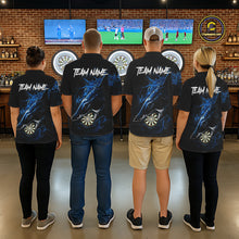 Load image into Gallery viewer, Personalized Blue Horror Shark Men Darts Polo League Shirts Funny Grunge Dart Jerseys NYN2218