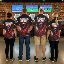 Load image into Gallery viewer, Red Crown Skull Fire Flame Dartboard Men Darts Polo Shirt Custom Grunge Dart Team Jerseys NYN2514