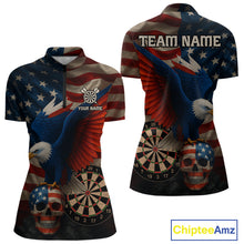 Load image into Gallery viewer, Custom Women's Darts Shirt Eagle US Flag Patriotic Dart Jerseys, Dart Shirts For Lovers NYN1121