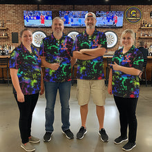 Load image into Gallery viewer, Heart Colorful Splatter Dartboard Men Darts Polo Shirt Custom Valentine Dart Couple Jerseys NYN2526