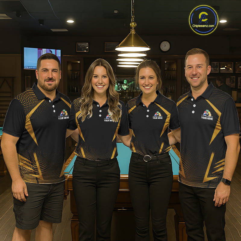 Custom 8 Ball & 9 Ball Women Billiard Shirt Personalized Thunder Yellow Billiard Pool Team Shirt NYN3091