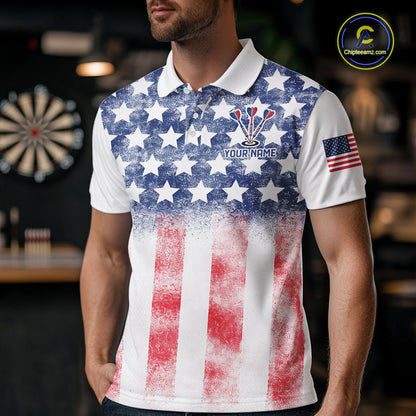 Custom American Flag Dart Shirts For Men Patriotic Dart Team Shirt Darter Outfits Attire NYN2888