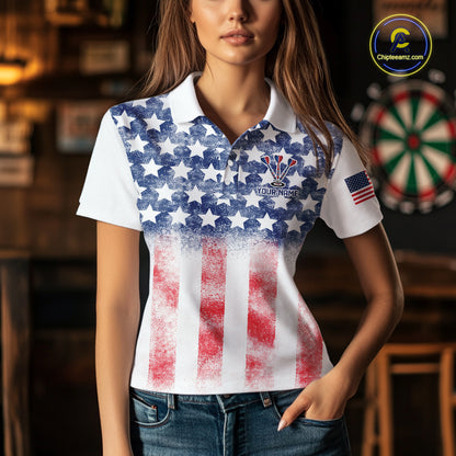 Custom American Flag Dart Shirts For Women Patriotic Dart Team Shirt Darter Outfits Attire NYN2888