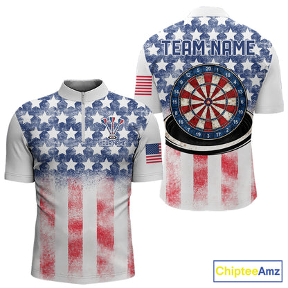 Custom American Flag Dart Shirts For Men Patriotic Dart Team Shirt Darter Outfits Attire NYN2888