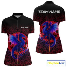 Load image into Gallery viewer, Colorful Gradient Dragon Dartboard Red Women's Darts Shirt - Custom Name &amp; Team Jersey NYN0589
