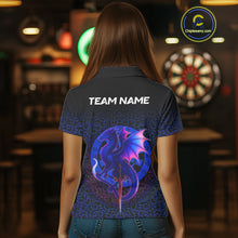 Load image into Gallery viewer, Colorful Gradient Dragon Dartboard Blue Women's Darts Shirt - Custom Name &amp; Team Jersey NYN0590