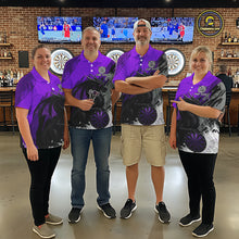 Load image into Gallery viewer, Purple Grunge Dragon Dartboard Custom Men Darts Polo League Shirts Dragon Dart Jerseys NYN2238