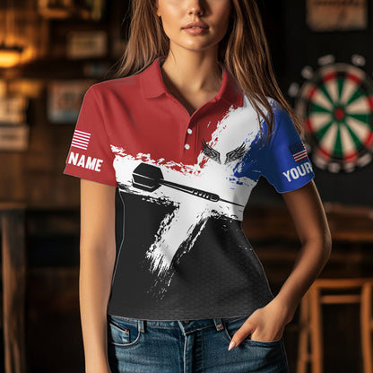 Personalized US Flag Eagle Custom Patriotic Dart Shirts For Women, Custom Dart Jerseys NYN0010