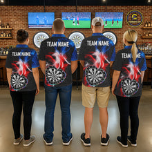 Load image into Gallery viewer, Smoke US Flag Colorful Heart Dartboard Men Darts Valentine Shirt Custom Dart Polo Couple Gifts NYN2544