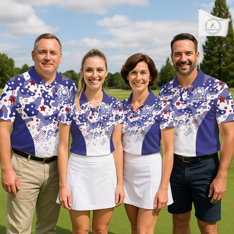 Mens Golf Polo Shirt Camouflage US Flag Custom Patriotic Golf Team Shirts For Men, Golf Gifts NYN2916
