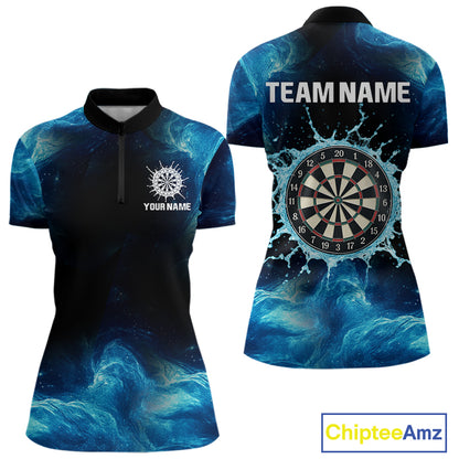 Dripping Water Dartboard Darts Shirt For Women - Name Personalization Darts Jersey NYN0348