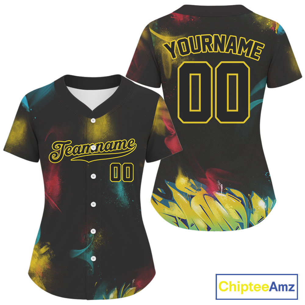 Custom Funny Baseball Jersey For Women Personalized Colorful Youth Baseball Jerseys NYN1192