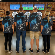 Load image into Gallery viewer, Custom Silver Butterfly Blue Smoking Grunge Dartboard Men Darts Polo Shirts Dart Jerseys NYN2266